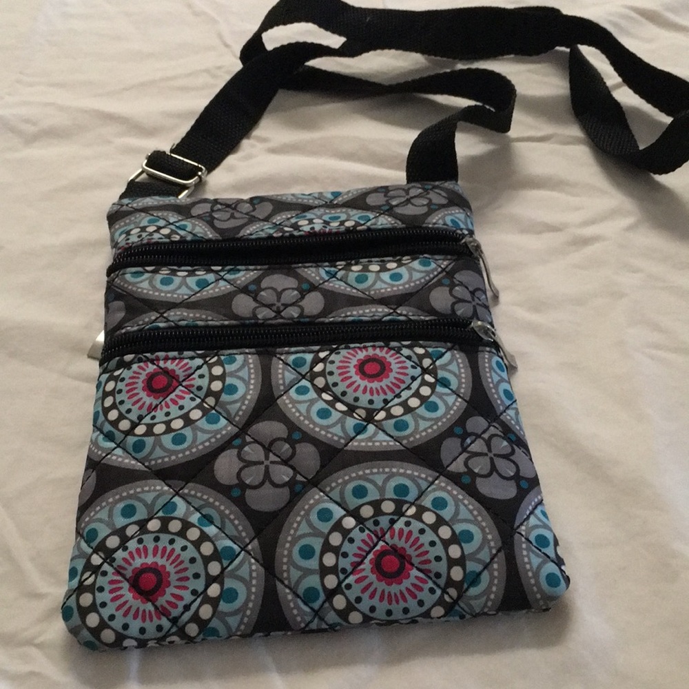 Blue cross body purse